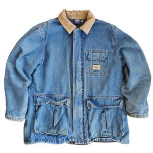 Dickies Blue Denim Jacket with Tan Collar